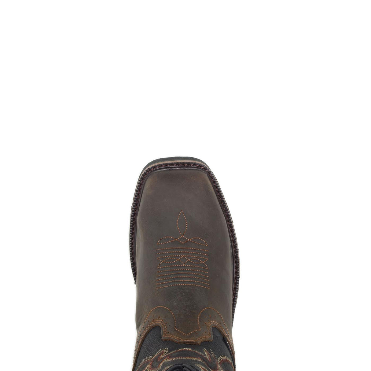 Wolverine Rancher Soft-Toe Waterproof Pull-On Wellington Work Boot Black/Brown W10768 Heel Image
