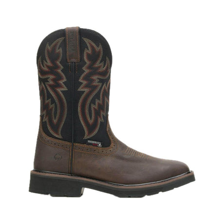 Wolverine Rancher Steel-Toe Waterproof Pull-On Wellington Work Boot Black/Brown steel toe,W10765 Cover Image
