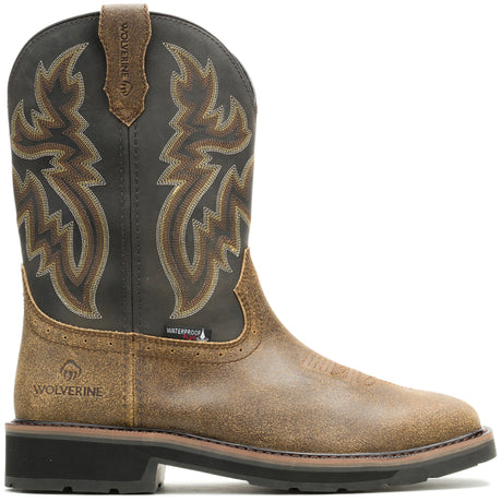 Wolverine Rancher Wing Steel-Toe Pull-On Work Boot Black Profile View