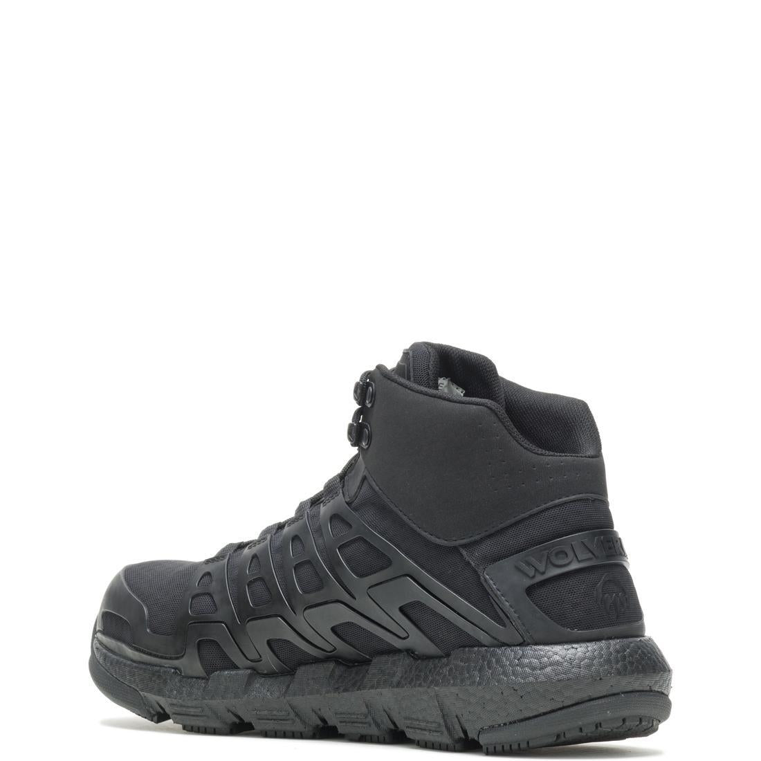 Wolverine Rev Vent UltraSpring™ DuraShocks® Mid CarbonMax® Work Boot – Black W211020 Heel Image