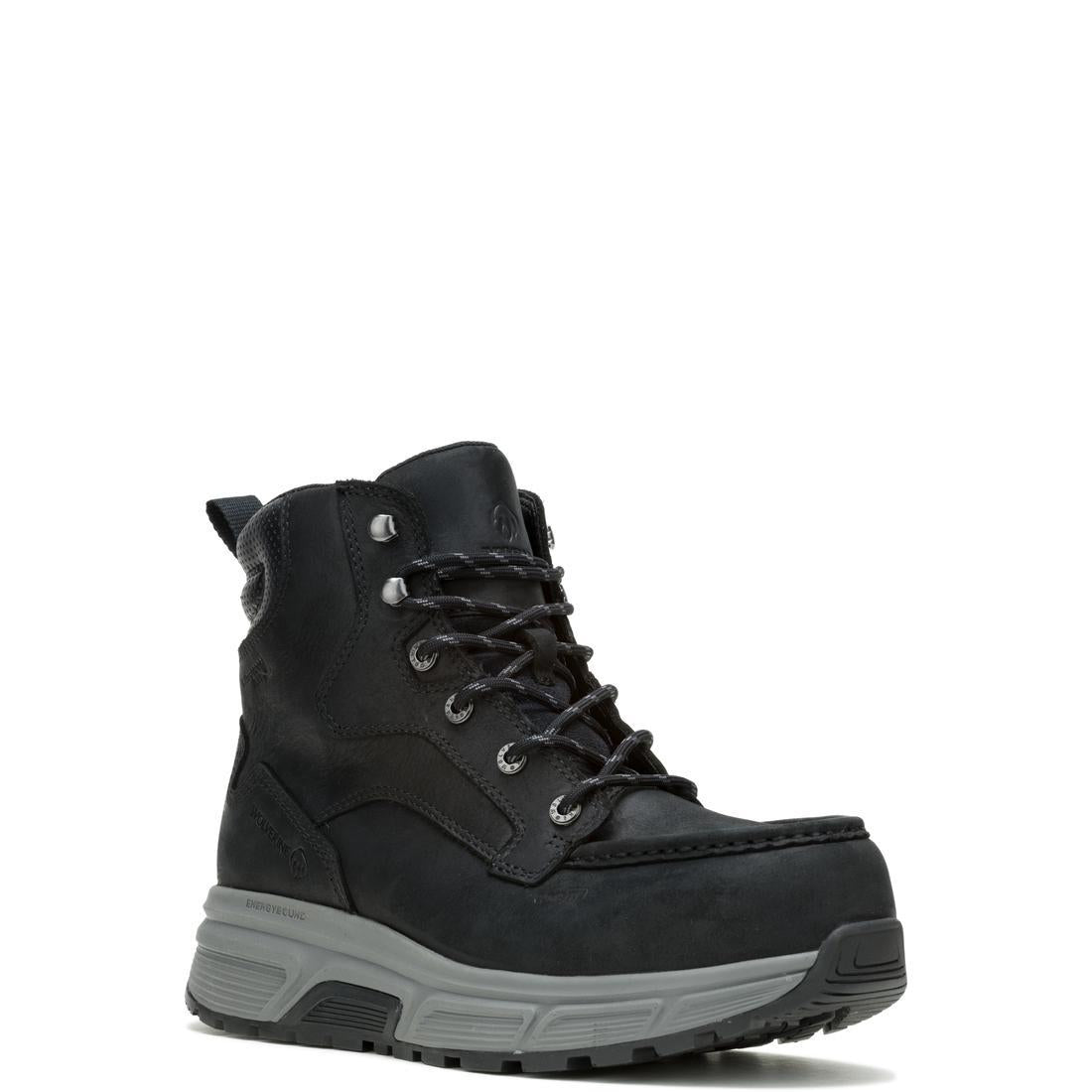 Wolverine Ride Wedge EnergyBound Moc Toe 6" Soft-Toe Work Boot Black W241152 Medial Image