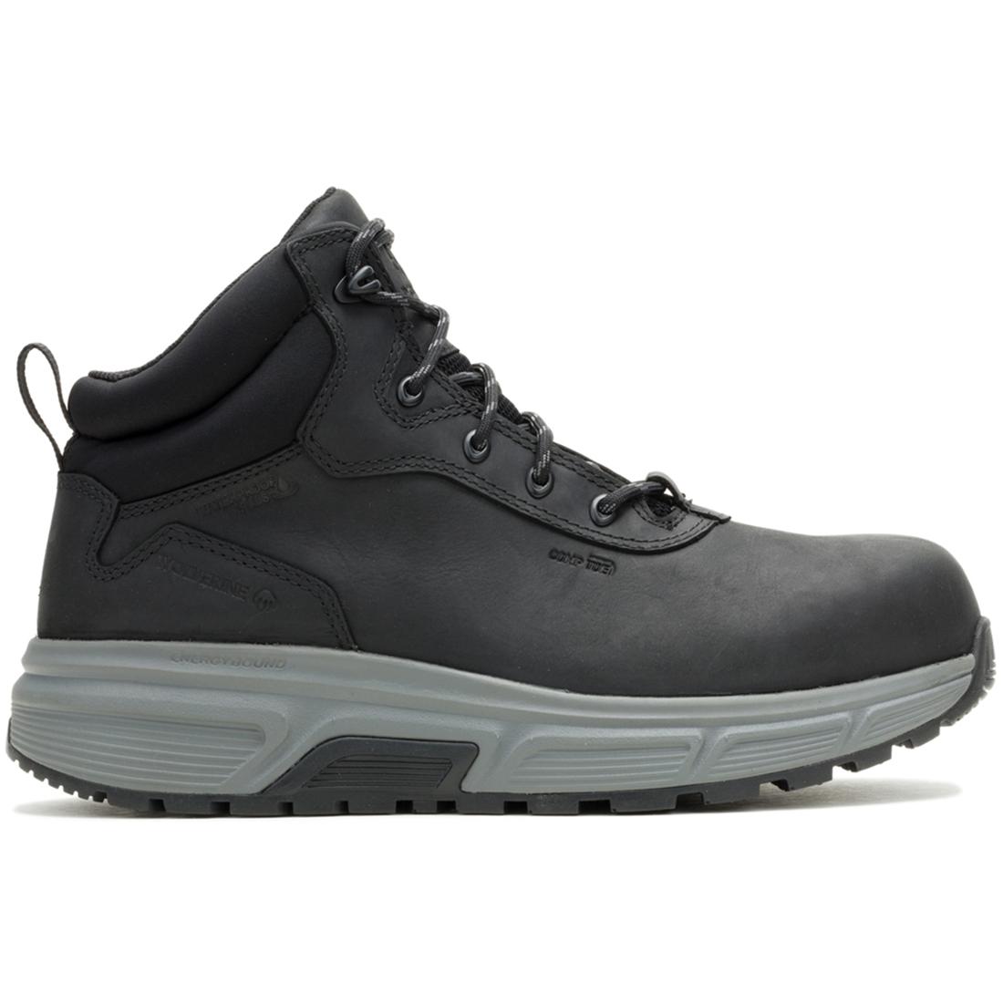 Wolverine Ride Wedge EnergyBound 6" Soft-Toe Work Boot Black Profile View