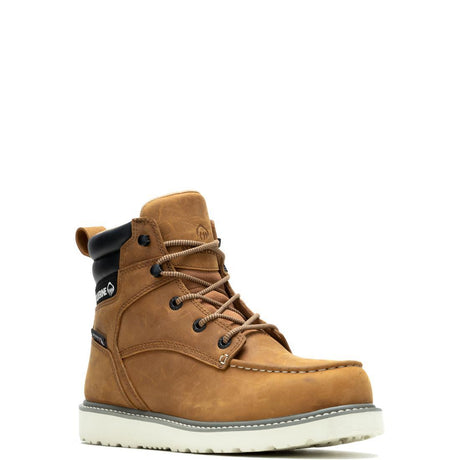 Wolverine Trade Wedge Moc-Toe 6" Steel-Toe Work Boot Wheat Steel-Toe,W231116 Medial Image