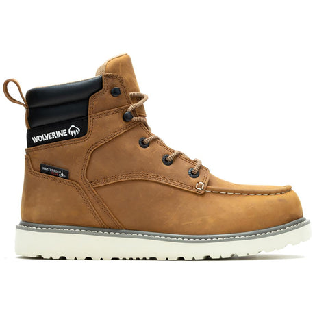 Wolverine Trade Wedge Moc-Toe 6" Steel-Toe Work Boot Wheat Profile View