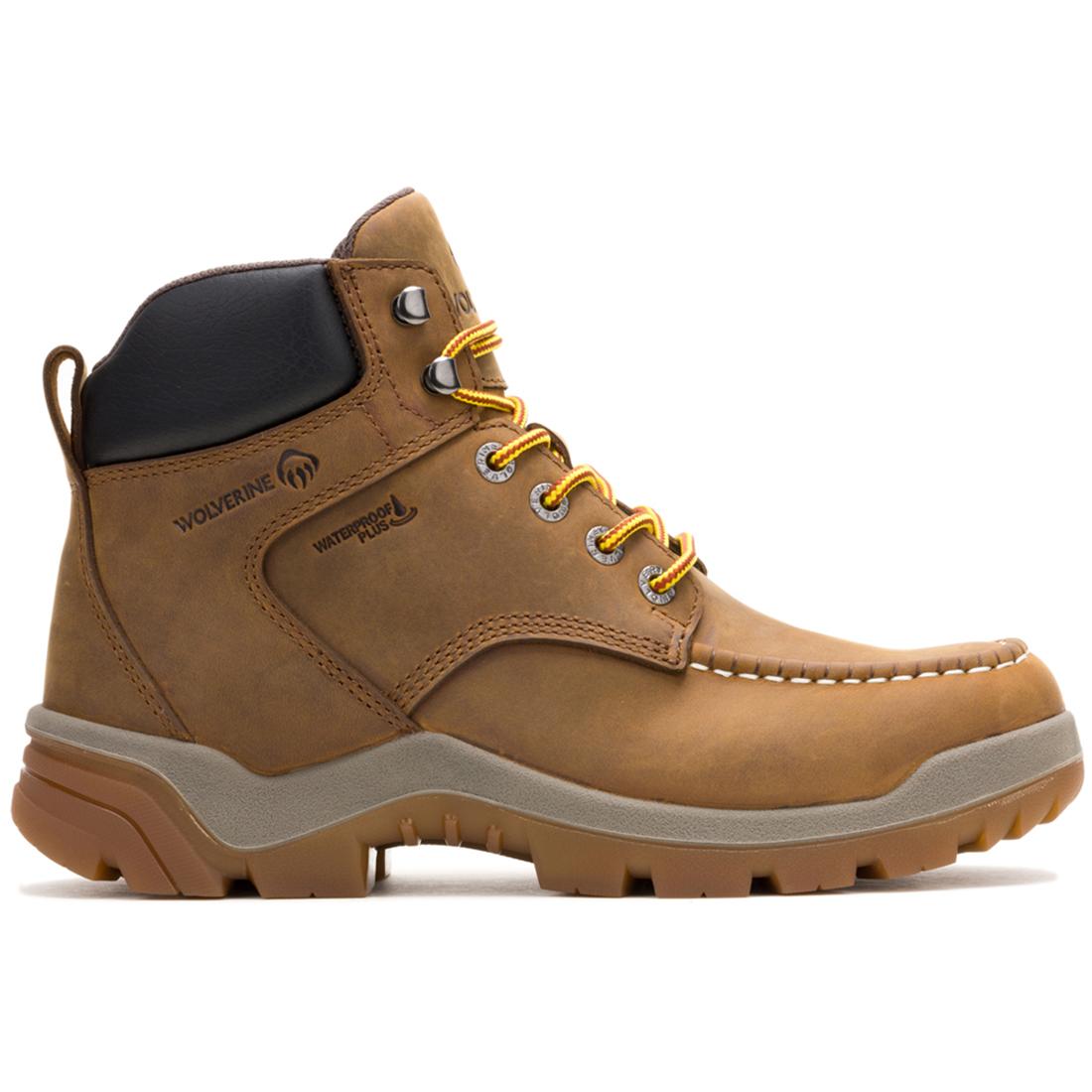 Wolverine Vantage Hyprest FT 6" Moc-Toe Soft-Toe Work Boot Tan Profile View