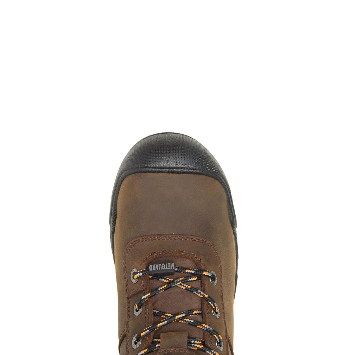 Wolverine Warrior Waterproof Met Guard CarbonMax Work Boot Dark Brown W10942 Heel Image