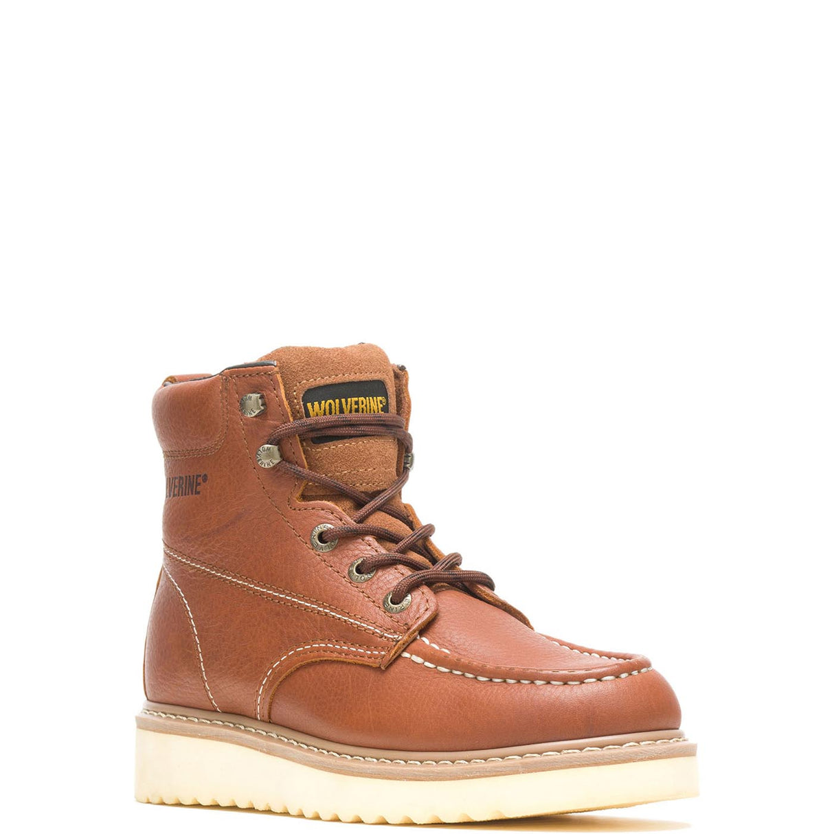 Wolverine Moc-Toe 6" Steel-Toe EH Work Boot Tan steel toe,W08289 Medial Image