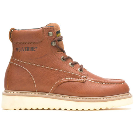 Wolverine Moc-Toe 6" Steel-Toe EH Work Boot Tan Profile View