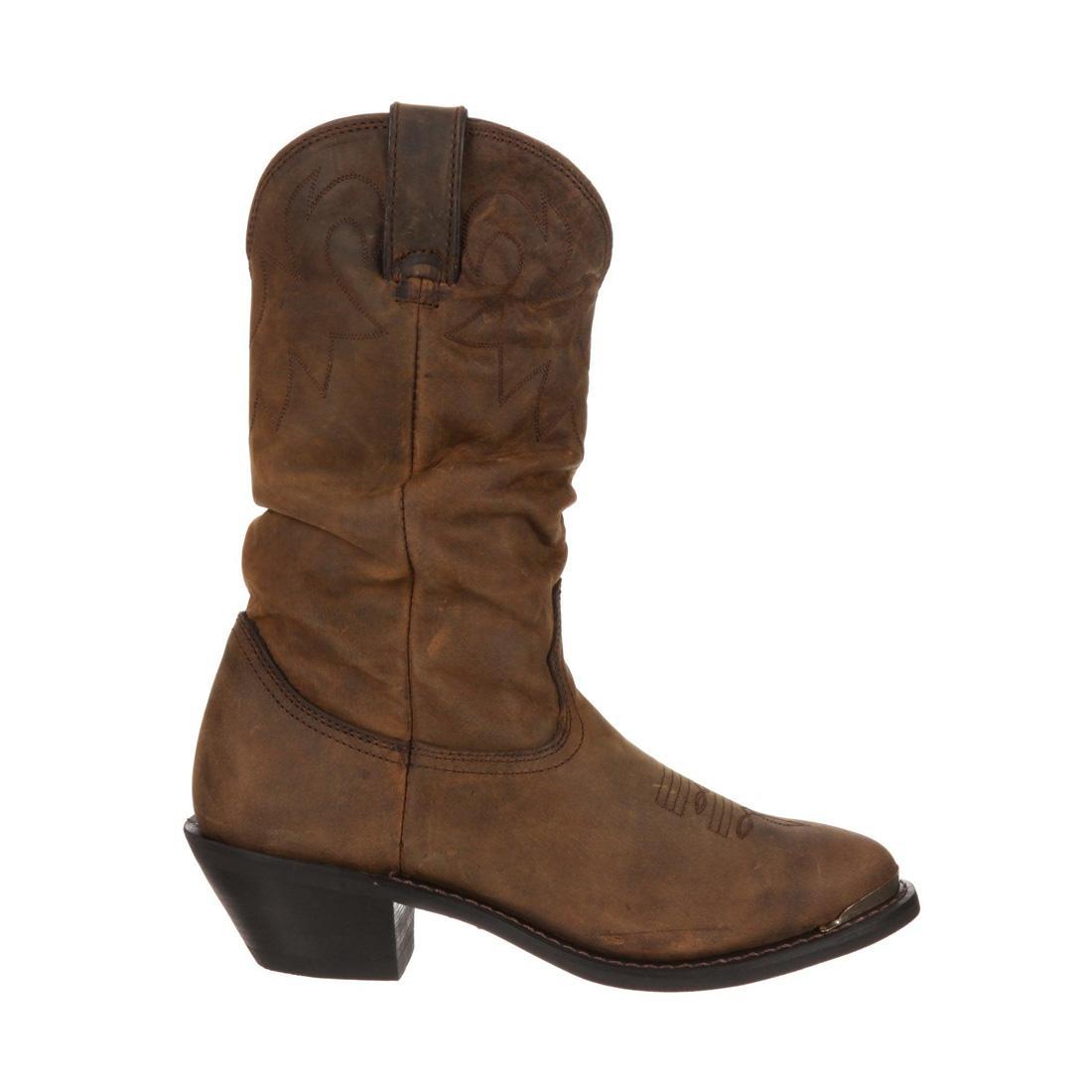 Women’s Durango Distressed Tan Slouch Western Boot RD542 Profile View