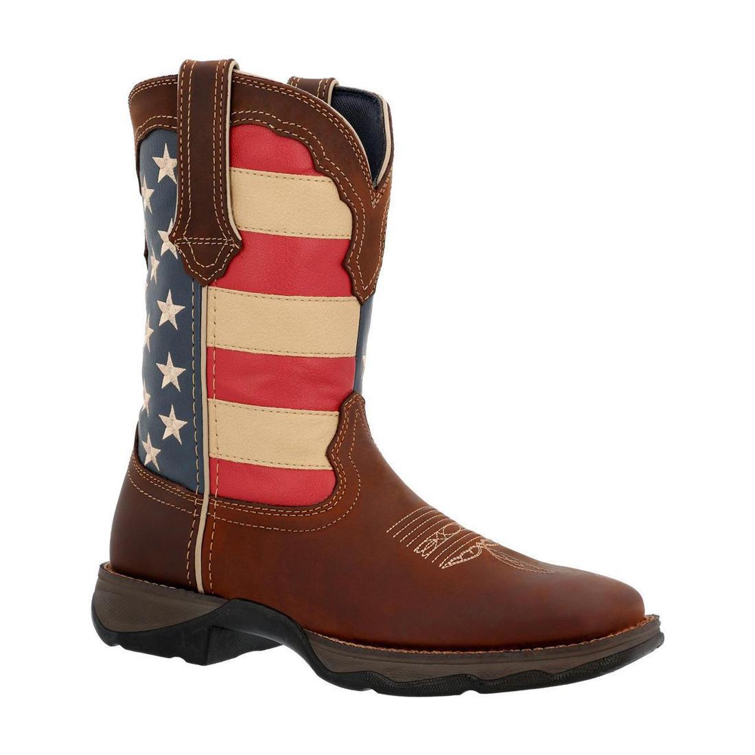 Women’s Lady Rebel by Durango Patriotic Pull-On Western Flag Boot RD4414 Side View