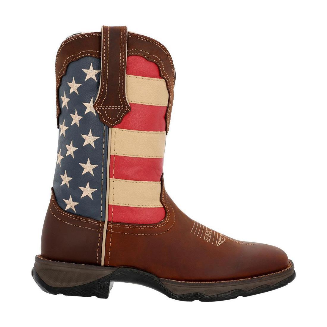 Women’s Lady Rebel by Durango Patriotic Pull-On Western Flag Boot RD4414 Profile View