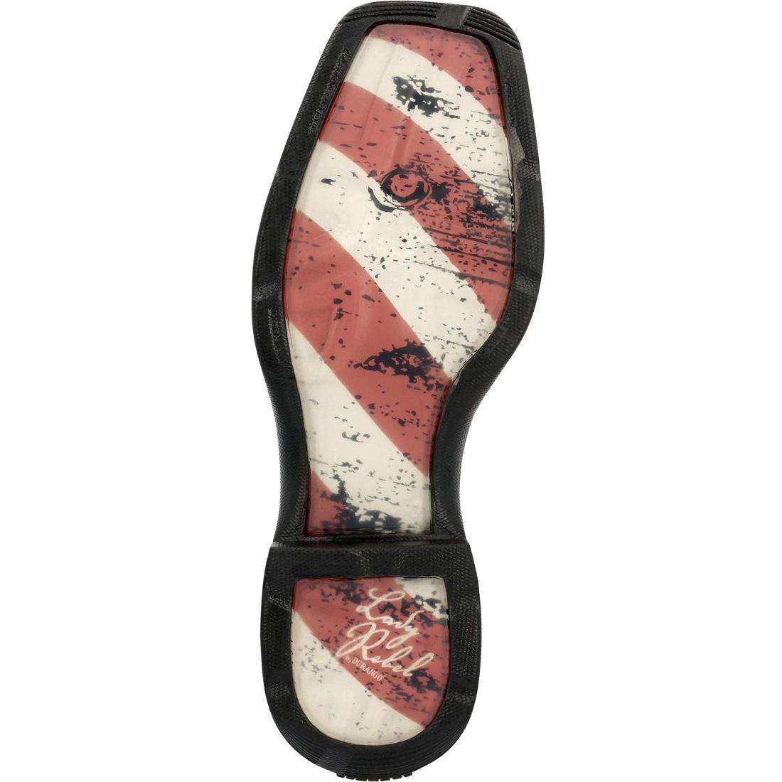 Women’s Lady Rebel by Durango Patriotic Pull-On Western Flag Boot RD4414 Sole Image