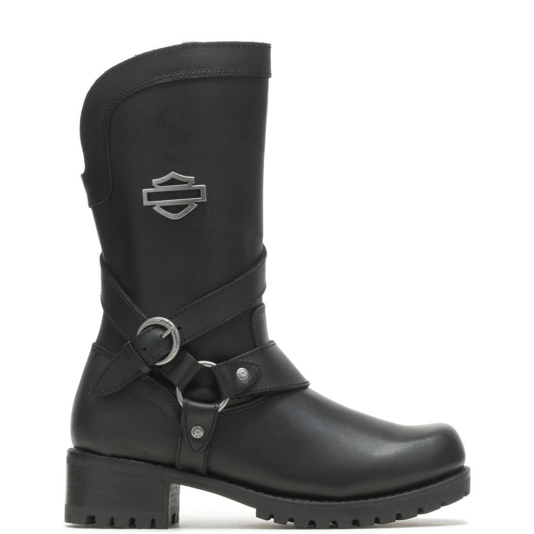 Women's Harley-Davidson Amber Black Leather Harness Ankle Boots