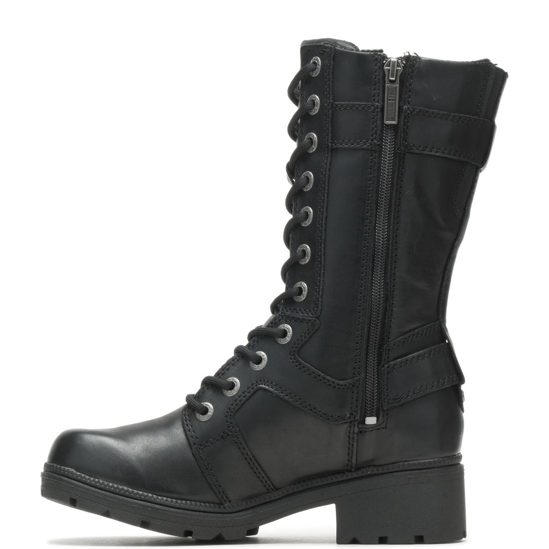 Women's Harley-Davidson Eda Black Lace-Up Boots – Steel Toes