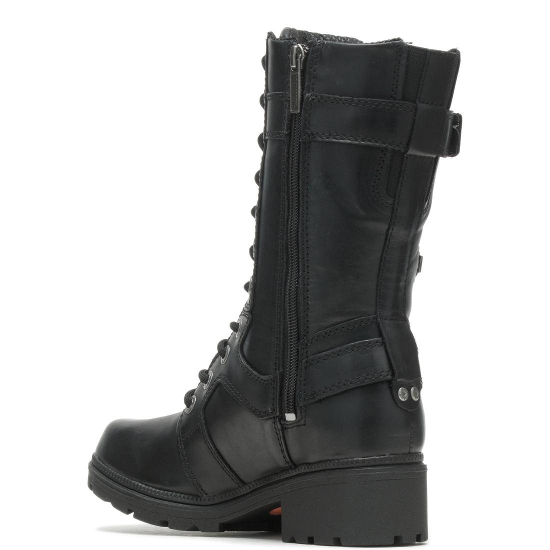 Women's Harley-Davidson Eda Black Lace-Up Boots – Steel Toes