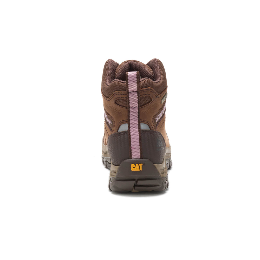 Caterpillar Ally Women’s Composite-Toe Waterproof Work Boot Brown P90760 Heel Image