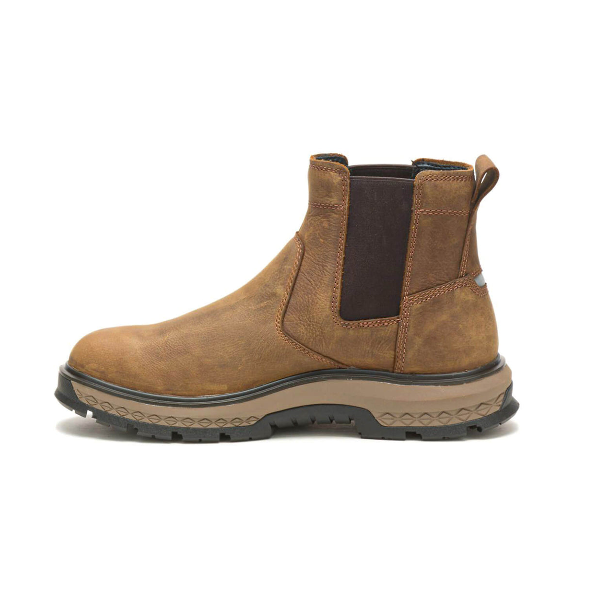 Caterpillar Exposition Alloy-Toe Chelsea Work Boot Brown P91369 Side Image